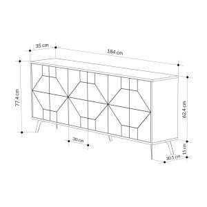 Consola Decortie Dune 184 cm Mocha PAL 184x77.4x35 cm - imagine 6