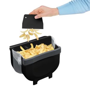 Cos de gunoi suspendabil Wenko Fago 5 L negru polipropilenă 25.5 x 18 x 18 cm pentru sertare și uși dulapuri - imagine 4