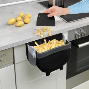 Cos de gunoi suspendabil Wenko Fago 5 L negru polipropilenă 25.5 x 18 x 18 cm pentru sertare și uși dulapuri - imagine 6