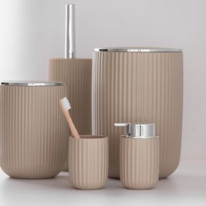 Cos de gunoi Wenko Agropoli L 5.5 L bej din plastic 19 x 27 x 19 cm pentru organizare casa - imagine 5