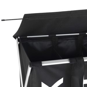 Cos de rufe Wenko Trio Top 118 L 3 compartimente 57x57x38 cm negru poliester aluminiu organizare eficientă rufe - imagine 4