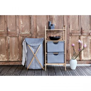 Cos pentru rufe Wenko Bahari din bambus 79 l cu design elegant si prietenos cu mediul - imagine 5