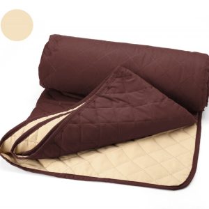 Cuvertura Double Face Alcam 210 x 220 cm 100% microfibra ciocolata/crem matlasata pentru dormitor - imagine 3