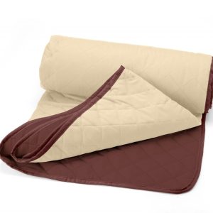 Cuvertura Double Face Alcam 210 x 220 cm 100% microfibra ciocolata/crem matlasata pentru dormitor - imagine 4