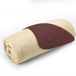 Cuvertura Double Face Alcam 210 x 220 cm 100% microfibra ciocolata/crem matlasata pentru dormitor - imagine 6