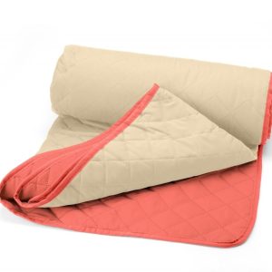 Cuvertură Double Face Alcam 210x220 cm 100% Microfibra Coral/Vanila Matlasată pentru Dormitor - imagine 3