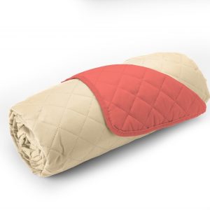 Cuvertură Double Face Alcam 210x220 cm 100% Microfibra Coral/Vanila Matlasată pentru Dormitor - imagine 4