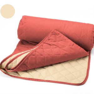 Cuvertură Double Face Alcam 210x220 cm 100% Microfibra Coral/Vanila Matlasată pentru Dormitor - imagine 5