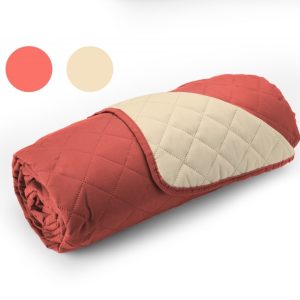 Cuvertură Double Face Alcam 210x220 cm 100% Microfibra Coral/Vanila Matlasată pentru Dormitor - imagine 6