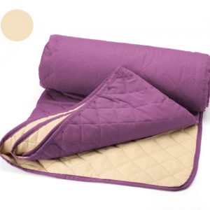 Cuvertura Double Face Alcam 210x220 cm 100% Microfibra Mov/Crem Matlasata pentru Dormitor - imagine 4