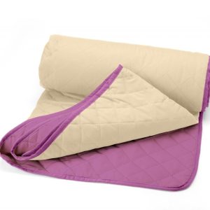 Cuvertura Double Face Alcam 210x220 cm 100% Microfibra Mov/Crem Matlasata pentru Dormitor - imagine 5
