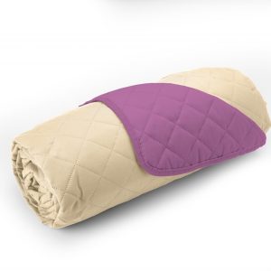 Cuvertura Double Face Alcam 210x220 cm 100% Microfibra Mov/Crem Matlasata pentru Dormitor - imagine 6