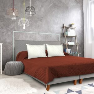 Cuvertura Double Face Mocca 210x220 cm 100% Microfibra pentru Dormitor Confortabil