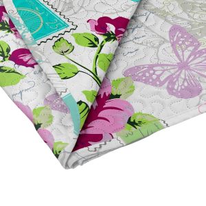 Cuvertura matlasata 2 fete Alcam 210x220 cm microfibra Rose pentru dormitor eleganta si confortabila - imagine 3