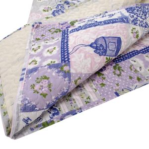 Cuvertura matlasata Alcam Mary 210x240 cm microfibra florala lavabila confortabila pentru dormitor - imagine 3