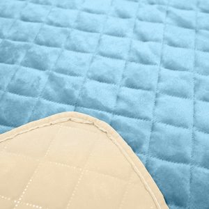 Cuvertura Matlasata Cocolino Alcam 210x220 cm Bleu Ciel Microfibra Fleece pentru Confort si Eleganta - imagine 4