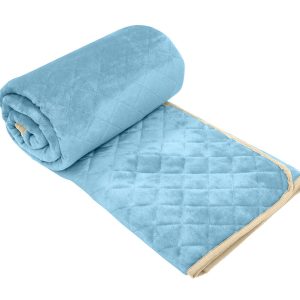 Cuvertura Matlasata Cocolino Alcam 210x220 cm Bleu Ciel Microfibra Fleece pentru Confort si Eleganta - imagine 7