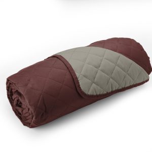 Cuvertura matlasata 2 fete Alcam 210x220 cm Hot Chocolate microfibra cu umplutura fibra siliconica pentru confort si eleganta in dormitor - imagine 5