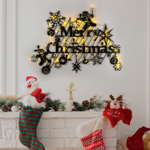 Decoratiune luminoasa Tanelorn XMASBLACK-023 95x69 cm metal negru cu prindere pe perete 3 baterii AA - imagine 1