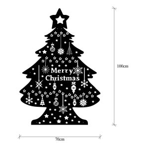 Decoratiune luminoasa Tanelorn XMASBLACK-031 70x100 cm metal negru cu prindere pe perete pentru decor de Craciun - imagine 3