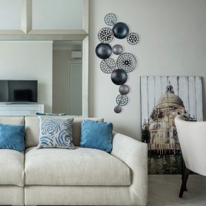 Decoratiune de perete Bronte CH103-4 metal multicolor 90x42 cm 100% metal - imagine 4