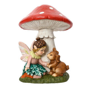 Decoratiune Elf sub ciuperca multicolora 29.5x26.5x40 cm din polimagneziu Decoris