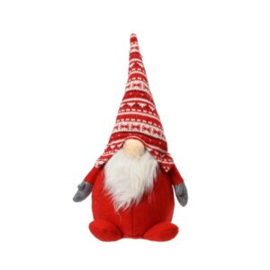 Decorațiune Gnome multicolor din poliester cu pălărie în dungi 14x12x30 cm - Decoris