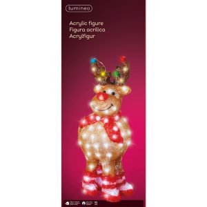 Decoratiune luminoasa de exterior Reindeer multicolor 22.5x29x63.5 cm acril cu 90 LED-uri si cablu de 500 cm - imagine 3