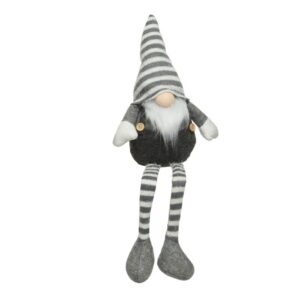 Decoratiune luminoasa Gnome 11x18x55 cm poliester gri lumina calda cu baterie CR2032 inclusa - imagine 1
