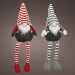 Decoratiune luminoasa Gnome rosu 11x18x55 cm din poliester cu LED si 168 ore autonomie pentru o atmosfera magica in casa ta - imagine 2