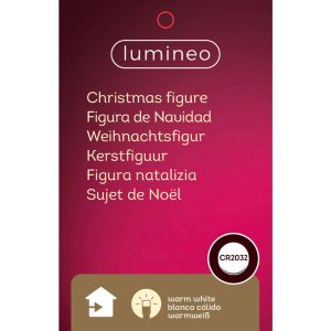 Decoratiune luminoasa Gnome rosu 11x18x55 cm din poliester cu LED si 168 ore autonomie pentru o atmosfera magica in casa ta - imagine 3