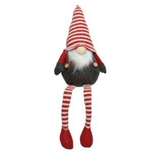 Decoratiune luminoasa Gnome rosu 11x18x55 cm din poliester cu LED si 168 ore autonomie pentru o atmosfera magica in casa ta - imagine 1