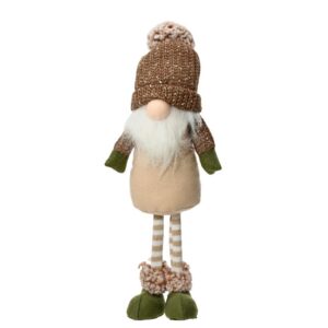 Decorațiune Luminoasă Gnome maro din poliester 8x18x42 cm cu iluminare caldă și baterie CR2032 inclusă - imagine 1