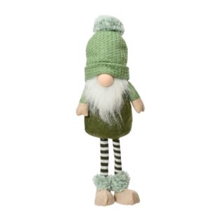 Decoratiune Luminoasa Gnome Verde 8x18x42 cm Poliester cu LED si Baterie Inclusa 168 Ore Autonomie IP20 - imagine 1