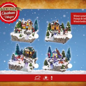 Decorațiune Luminoasă Multicoloră Kids and Deer 16x19x15 cm din Polirasină cu Funcție de Mișcare și 8 LED-uri - imagine 2