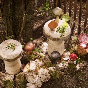Decoratiune Mushroom teracota roz 13x16x18.5 cm pentru decor interior elegant si modern - imagine 2
