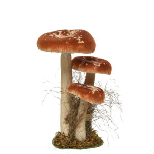 Decorațiune Mushroom 14x18x26 cm poliester maro Decoris - Eleganță Naturală pentru Casa Ta