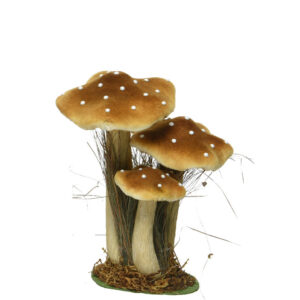 Decorațiune Mushroom 14x18x26 cm poliester mustar Decoris - Stil Modern și Accente Vibrante pentru Interior - imagine 1