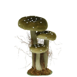 Decorațiune Mushroom verde din poliester 14x18x26 cm pentru un decor elegant și modern - imagine 1