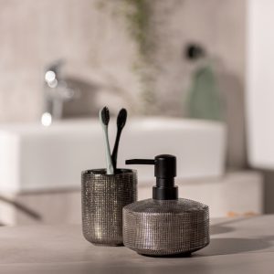 Dozator Sapun Lichid Ceramica Argintie Wenko Rivara Silver 400 ml pentru Baie si Bucatarie - imagine 3