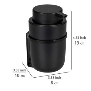 Dozator Sapun Lichid Wenko Turbo-Loc Carpino Negru 8x13x10 cm Plastic Metal Montare Pe Perete - imagine 6