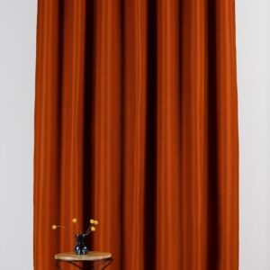 Draperie Mendola Interior Bordeaux 140x260 cm Poliester Caramiziu Textura Moderna - imagine 1