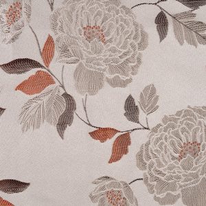 Draperie Mendola Fidia 140x260 cm poliester crem model floral caramiziu pentru sufragerie sau dormitor - imagine 5