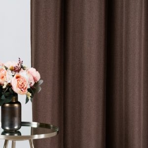 Draperie Mendola Gent 140x245 cm poliester maro stil minimalist scandinav pentru interior - imagine 4