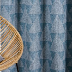 Draperie Mendola Inca 130x260 cm Turcoaz Poliester Pattern Geometric pentru Interior Modern - imagine 4