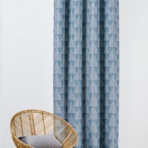 Draperie Mendola Inca 130x260 cm Turcoaz Poliester Pattern Geometric pentru Interior Modern - imagine 1