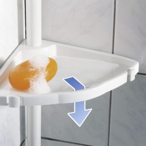 Etajera de colț extensibilă Wenko Easy White 4 rafturi 19.5 x 26 x 78-265 cm aluminiu plastic alb pentru baie - imagine 4