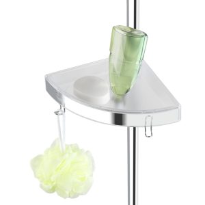 Etajera de colt extensibila pentru baie Wenko Premium Shiny aluminiu 27.5 x 70-260 x 20 cm cu 3 rafturi reglabile si oglinda rotativa - imagine 5