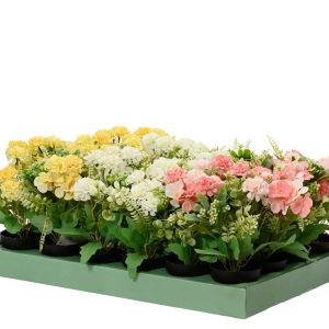Floare artificiala in ghiveci Hydrangea roz Ø18 cm x 24 cm poliester plastic Decoris - imagine 4