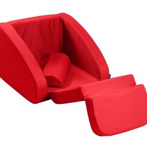 Fotoliu 3in1 pentru copii roșu, confortabil și sigur, ideal pentru relaxare și joacă, husa detasabila pentru spălare - imagine 3